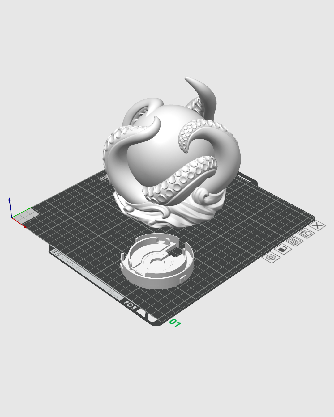 3D Printed Abyss Sphere - Table Lamp - Printed in PLA Plastic - RGB Color Changing Lighting - Remote control