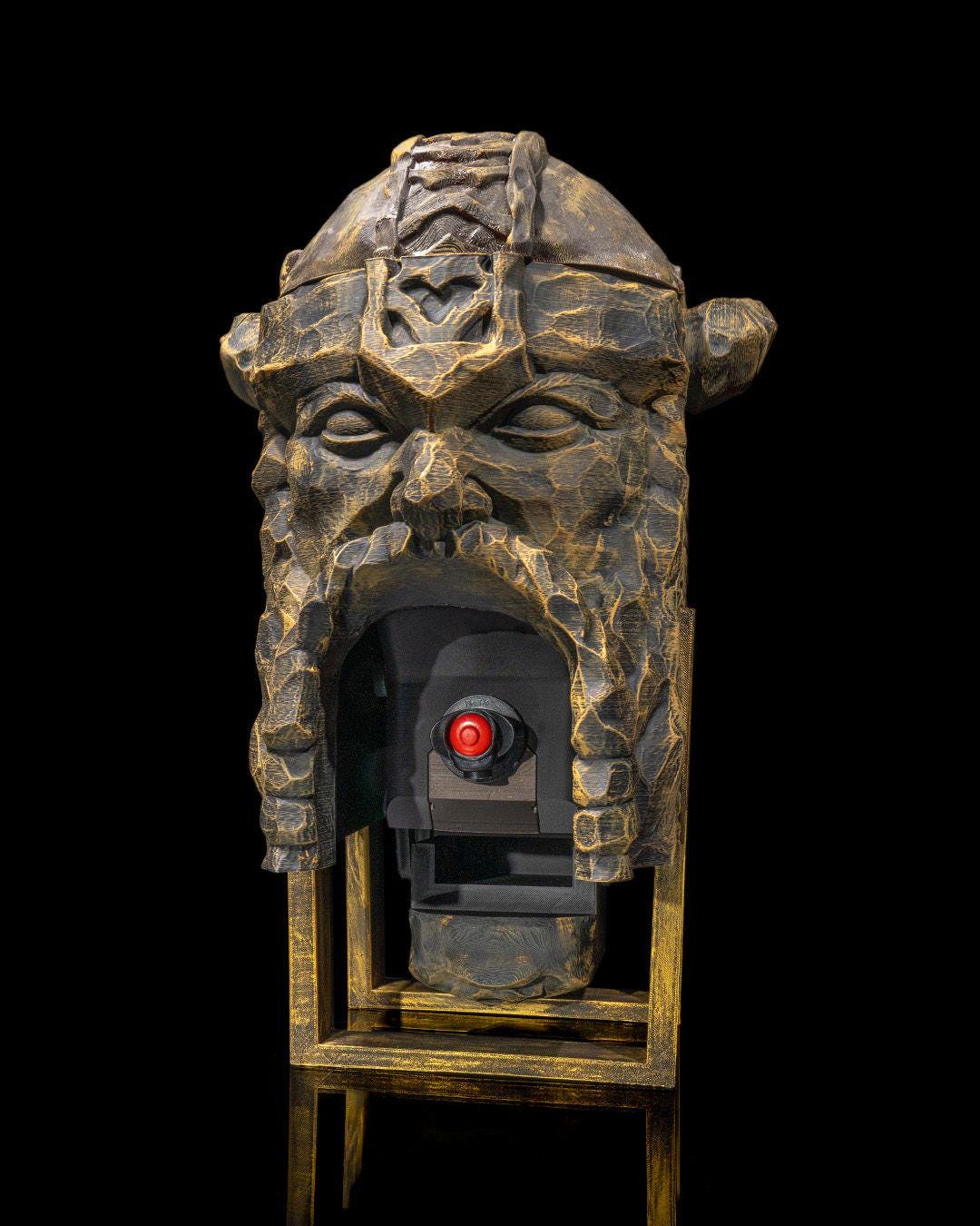 Viking Carved Wine Bag Dispenser