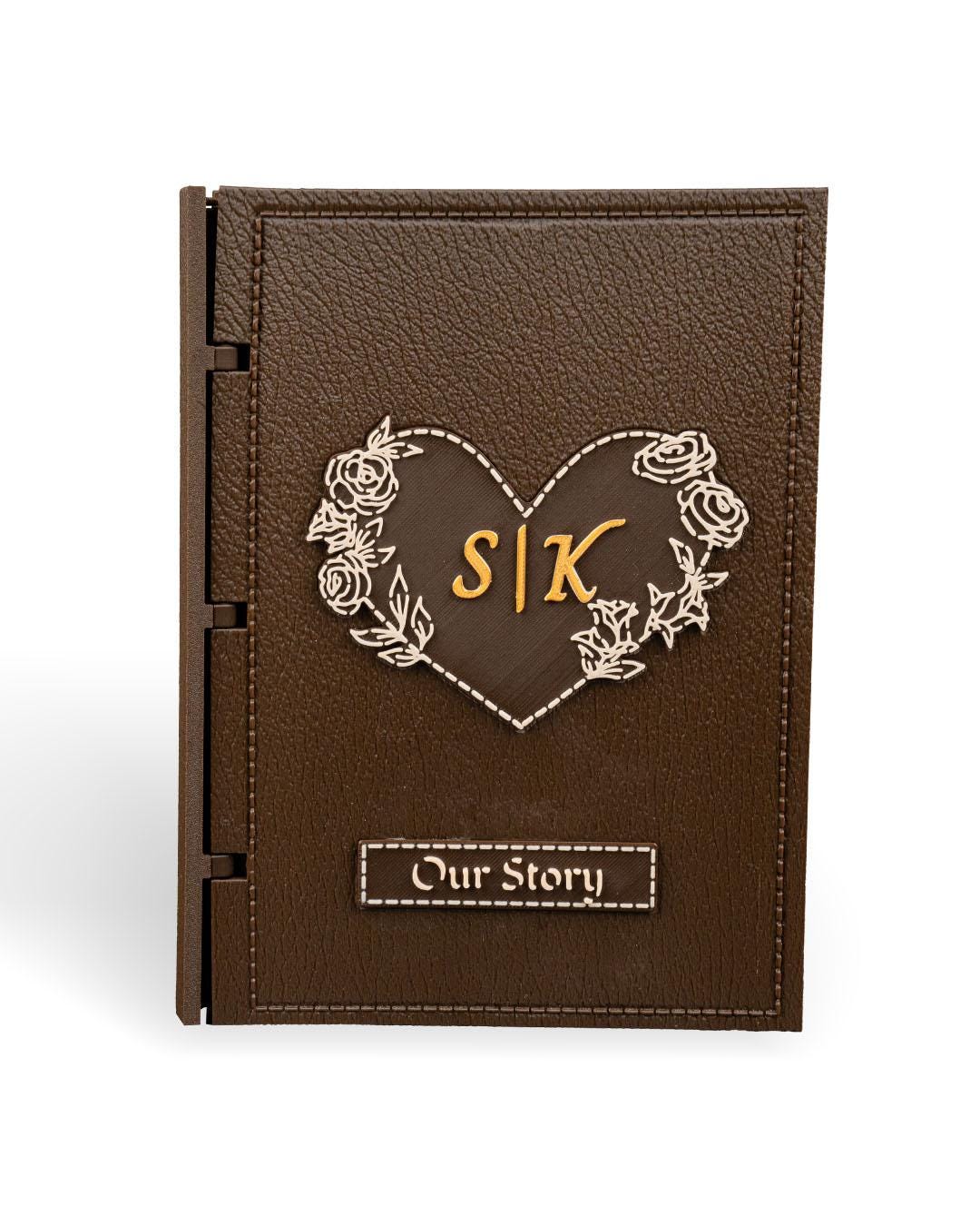 Leather Book Custom Scrapbook (3D Printed - NOT REAL LEATHER)