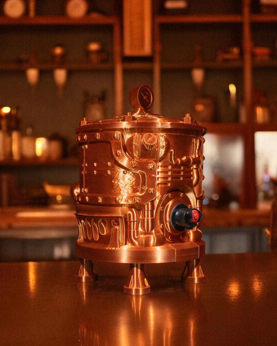 Steampunk Engine Wine Bag Dispenser