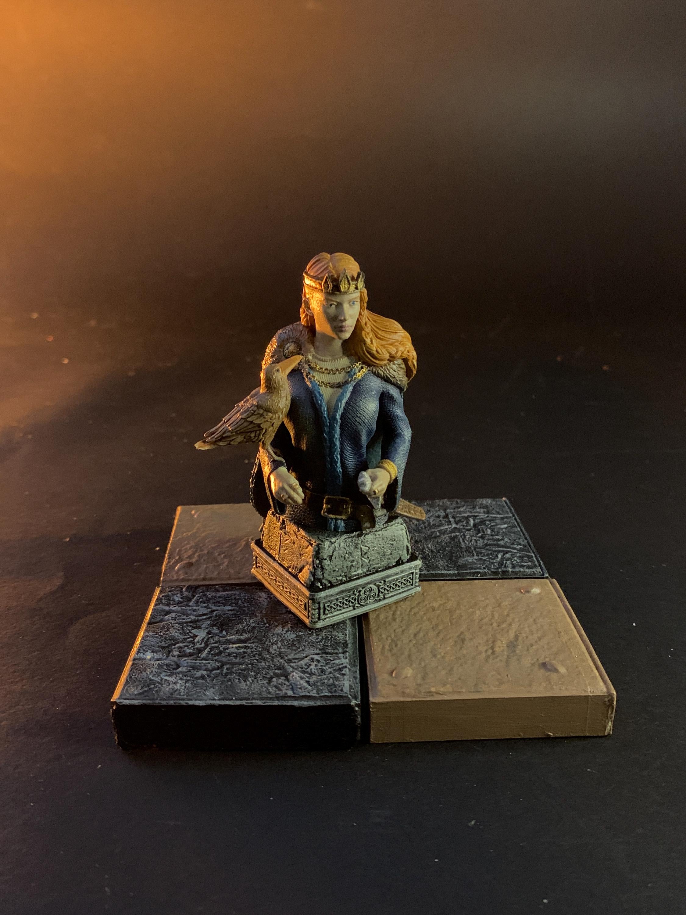 Solid Resin Viking Half Chess Set (16 pieces )