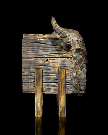 Viking Carved Wine Bag Dispenser
