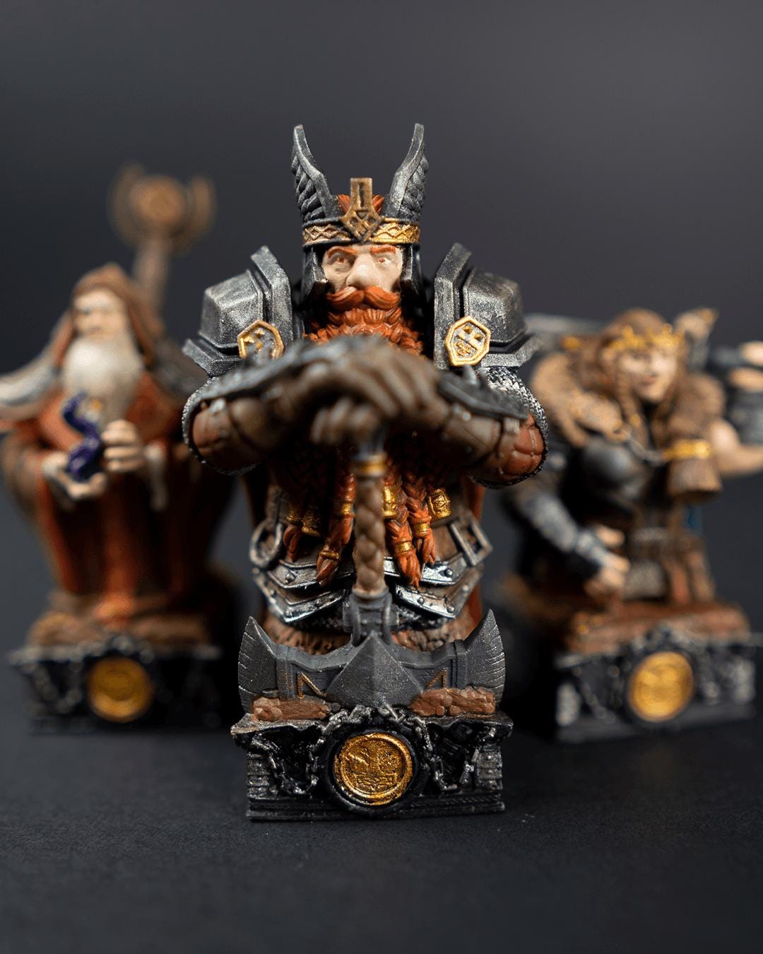 Solid Resin Dwarven Half Chess Set (16 pieces )
