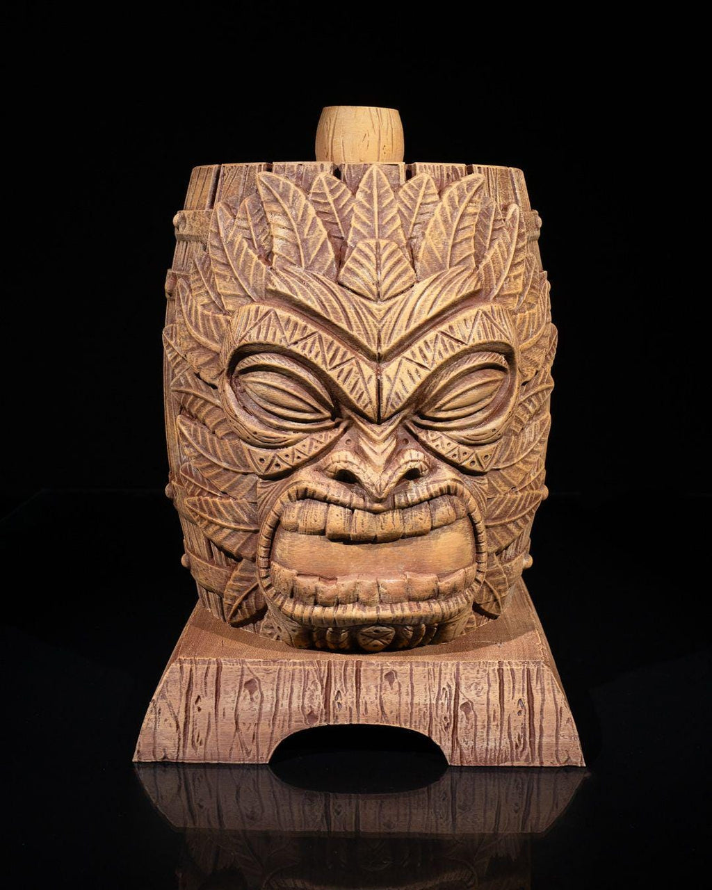 Carved Barrel Wine Bag Dispenser