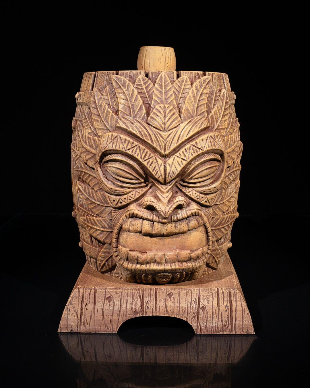 Carved Barrel Wine Bag Dispenser