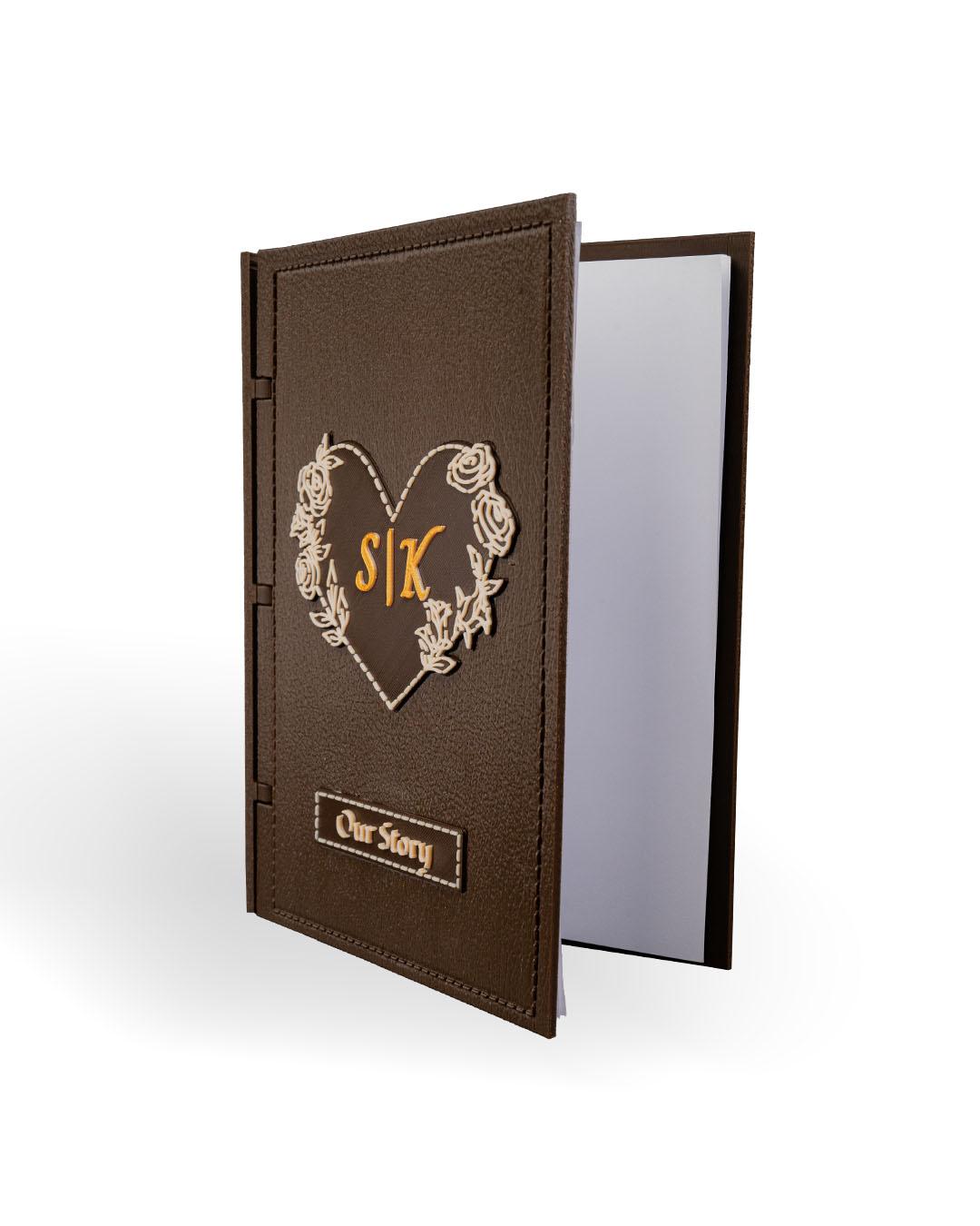 Leather Book Custom Scrapbook (3D Printed - NOT REAL LEATHER)