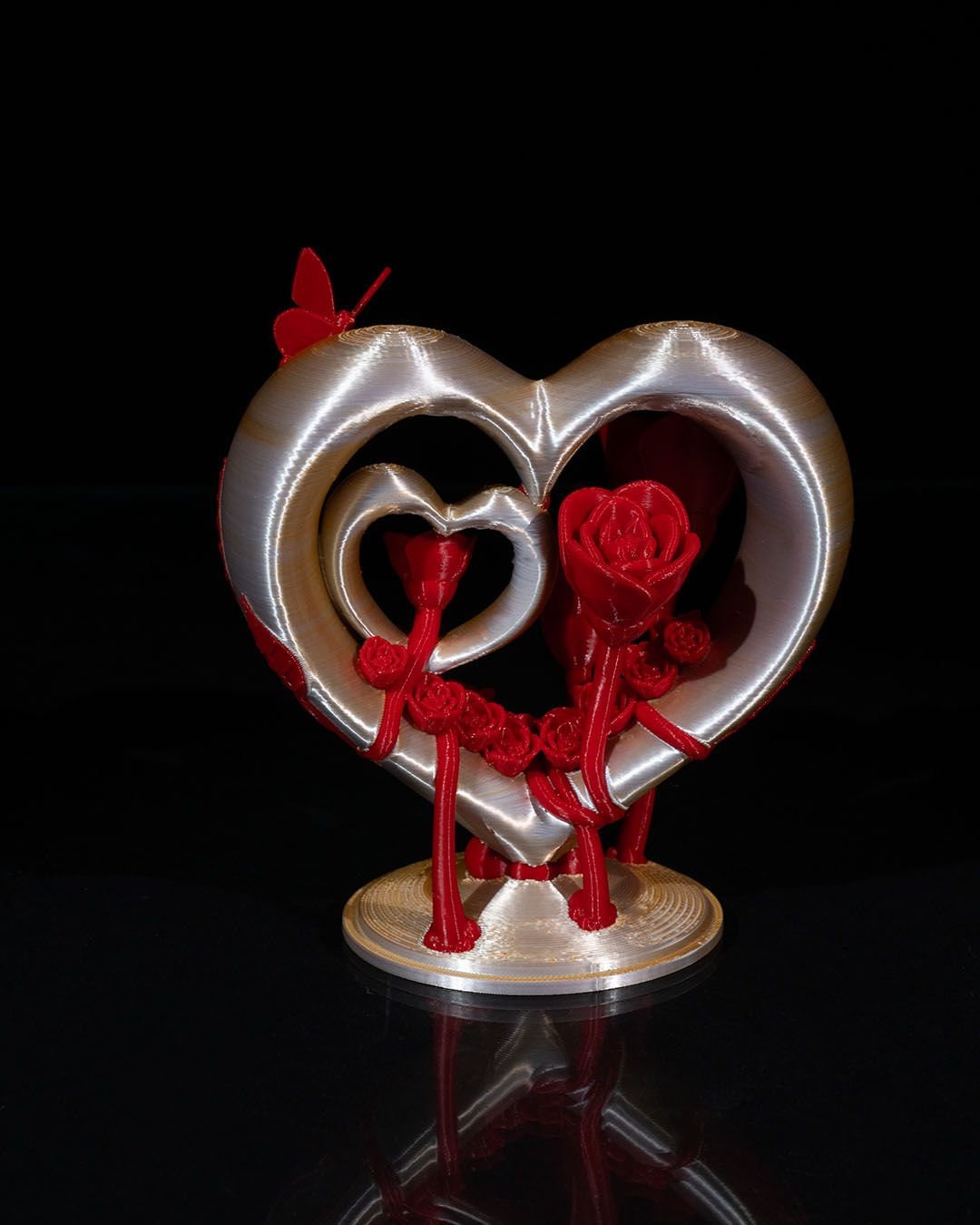 Heart and Roses Ornament