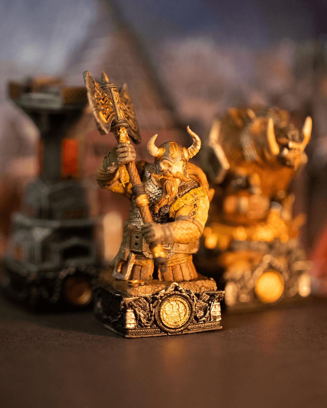 Solid Resin Dwarven Half Chess Set (16 pieces )