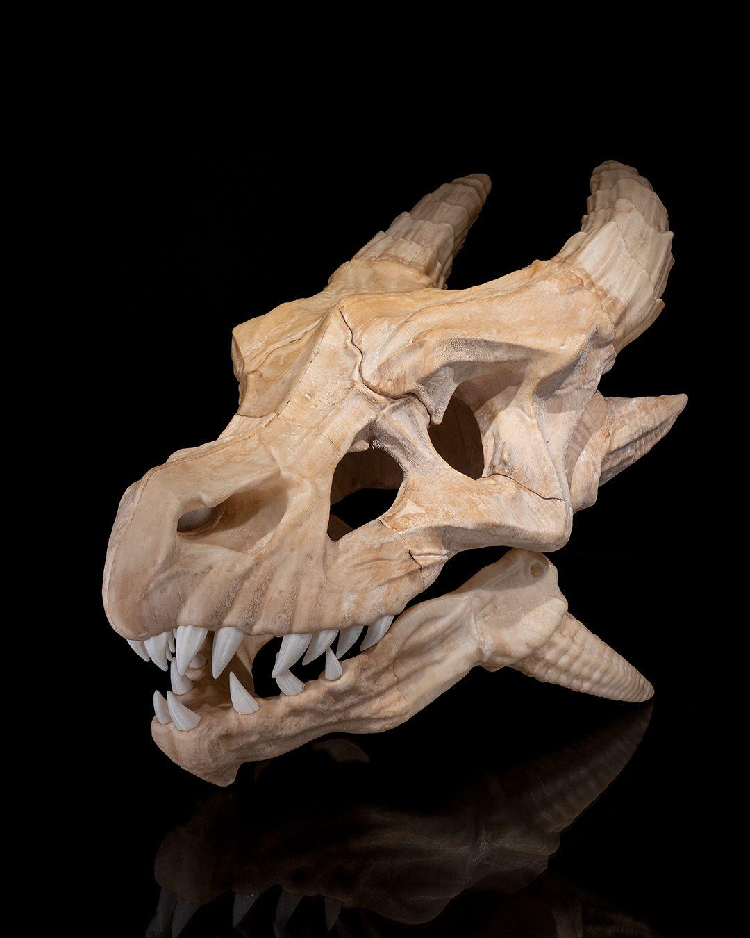Epic Red Dragon Skull