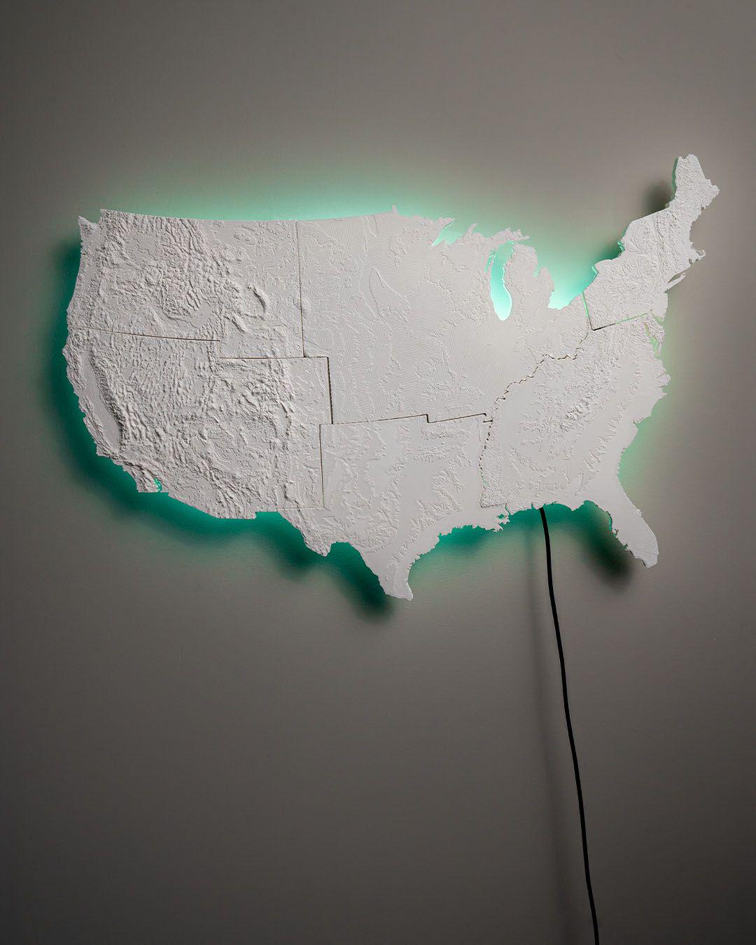 American Map Wall Light