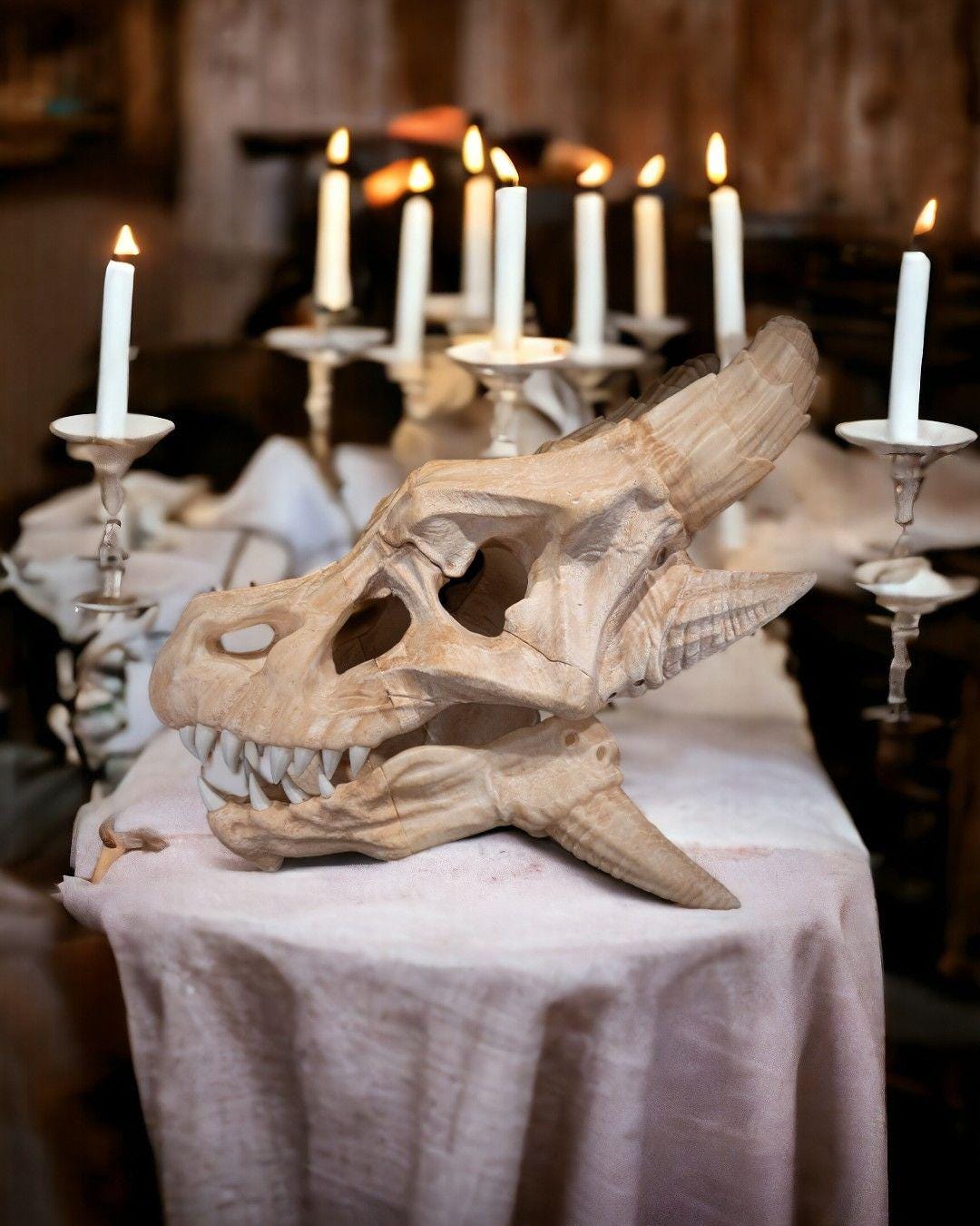 Epic Red Dragon Skull