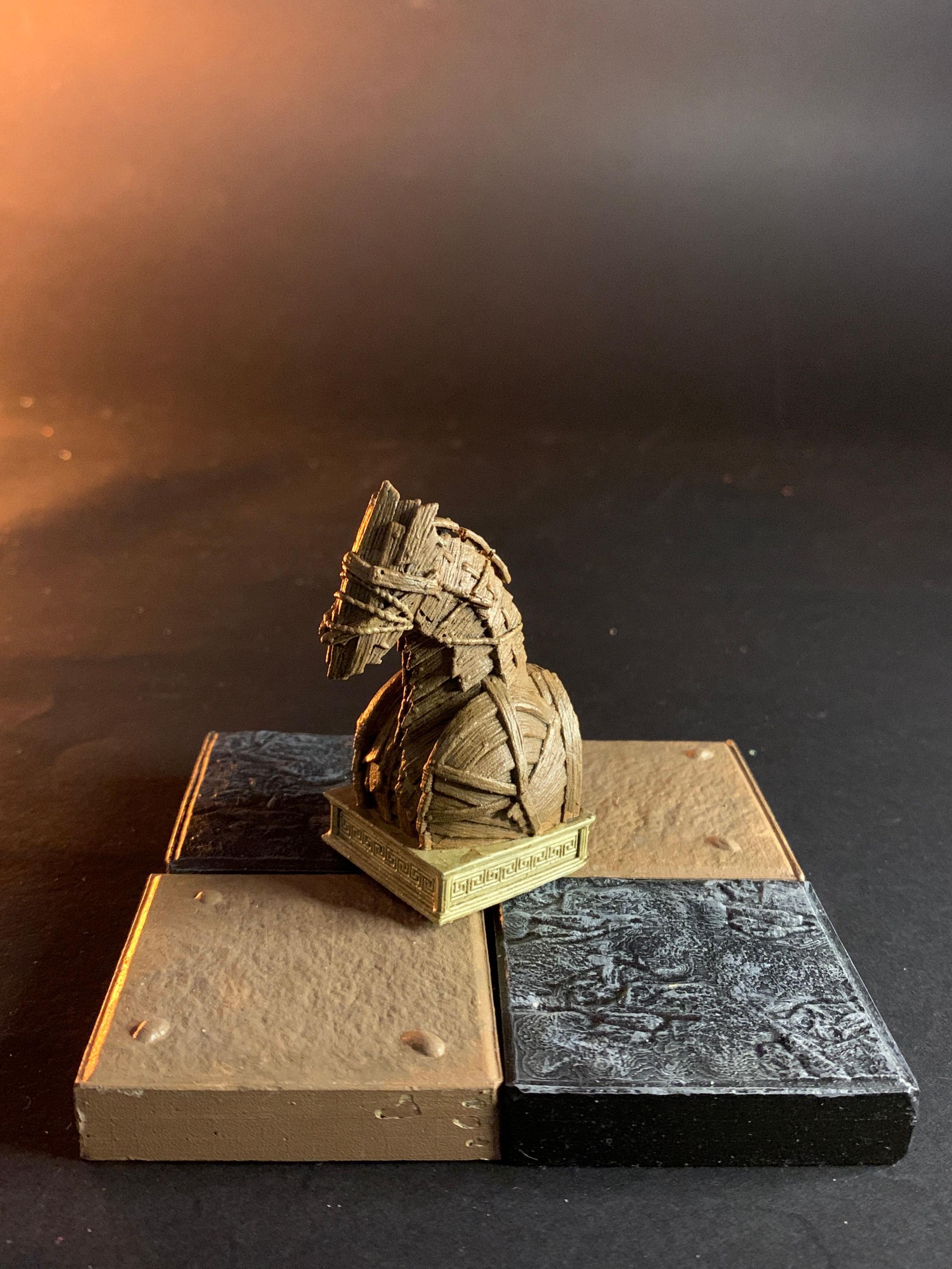 Solid Resin Greek Half Chess Set (16 pieces )