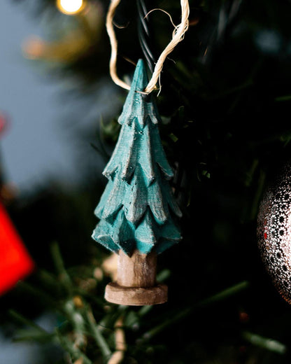 Hand-Carved Xmas Ornaments Complete Set - Not Painted