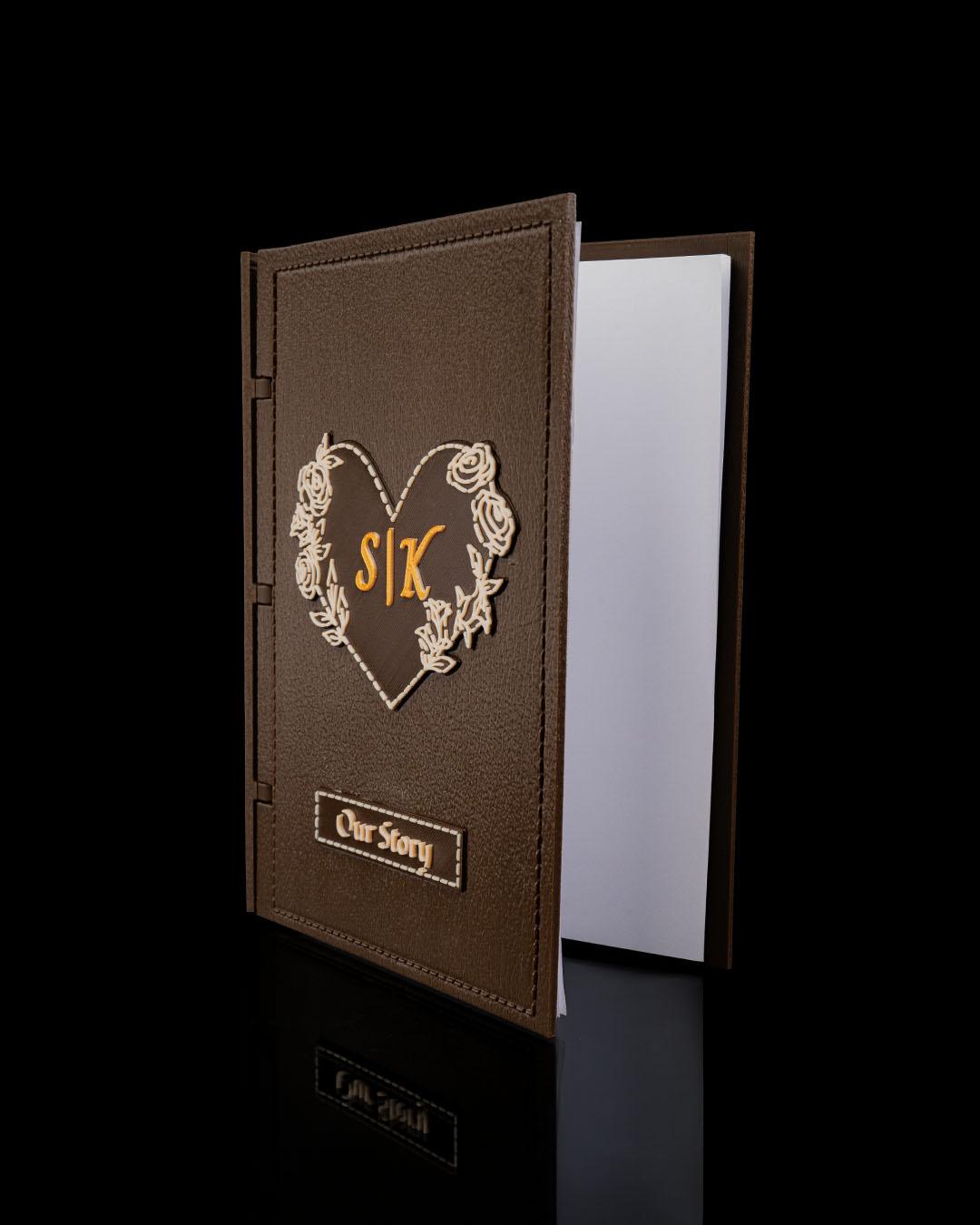 Leather Book Custom Scrapbook (3D Printed - NOT REAL LEATHER)