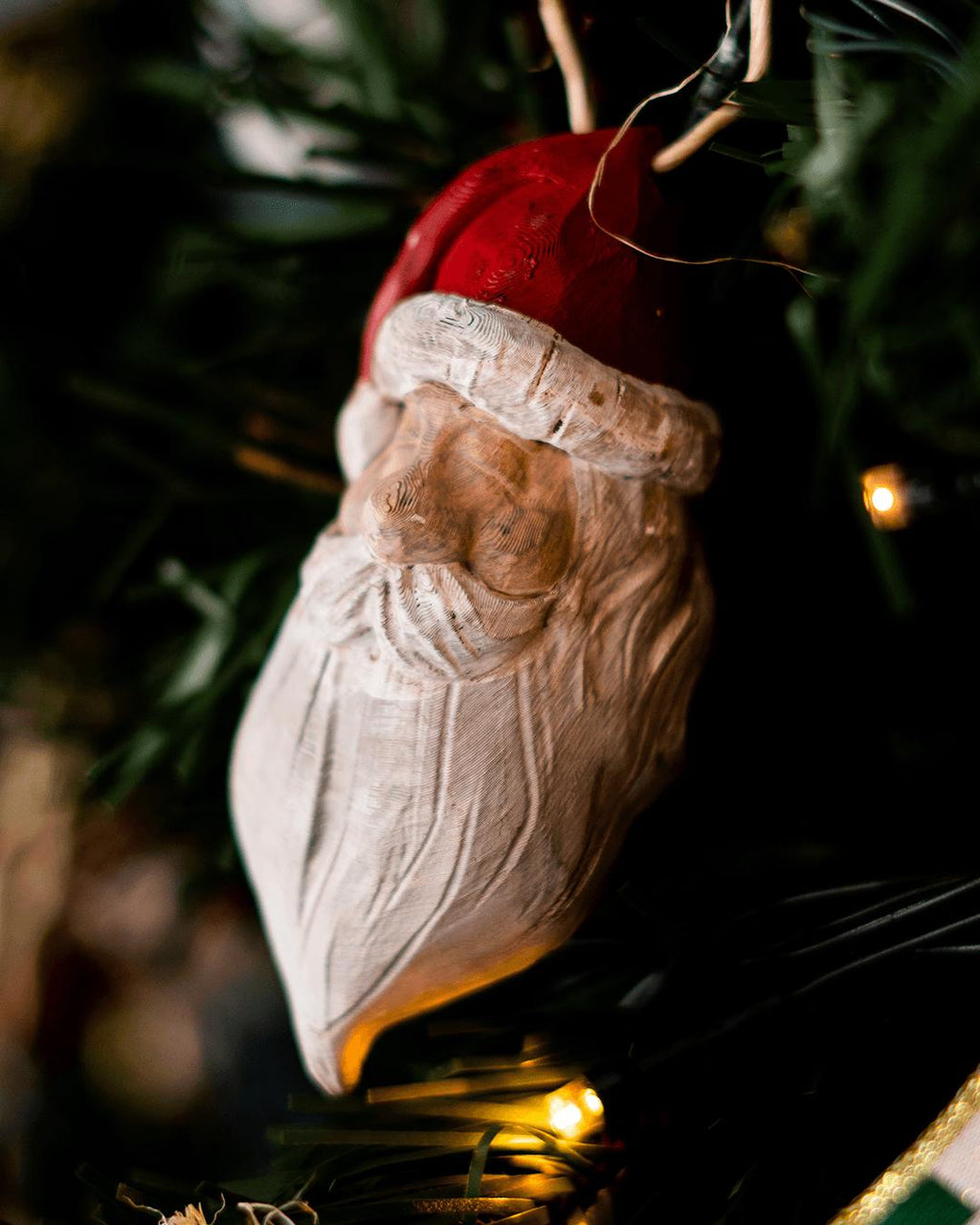 Hand-Carved Xmas Ornaments Complete Set - Not Painted
