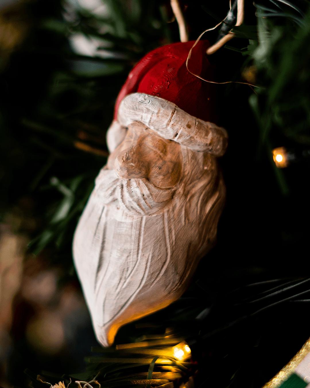 Hand-Carved Xmas Ornaments Complete Set - Not Painted
