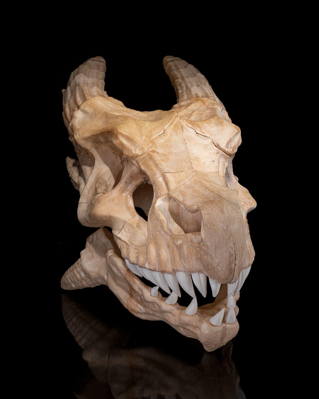 Epic Red Dragon Skull