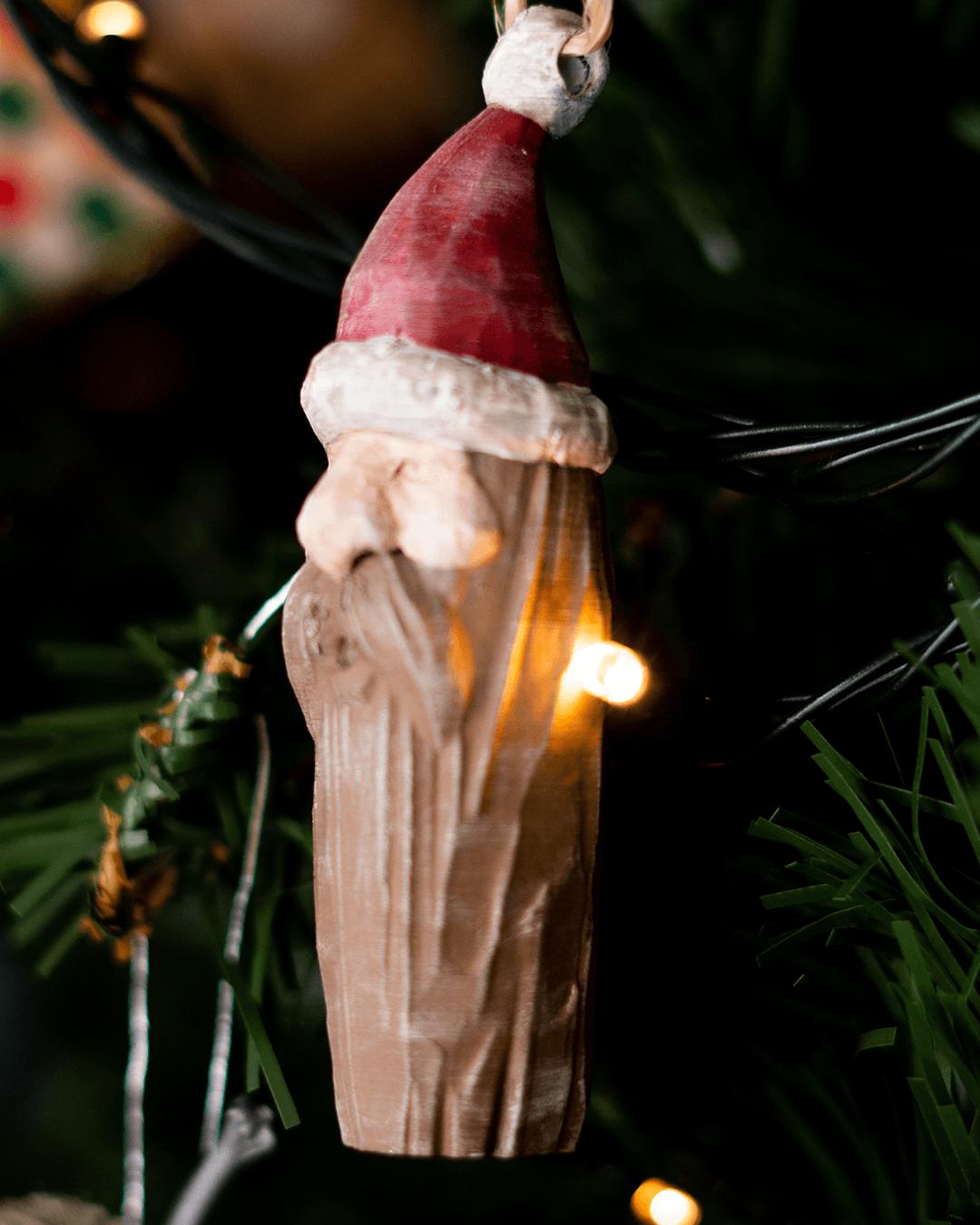 Hand-Carved Xmas Ornaments Complete Set - Not Painted