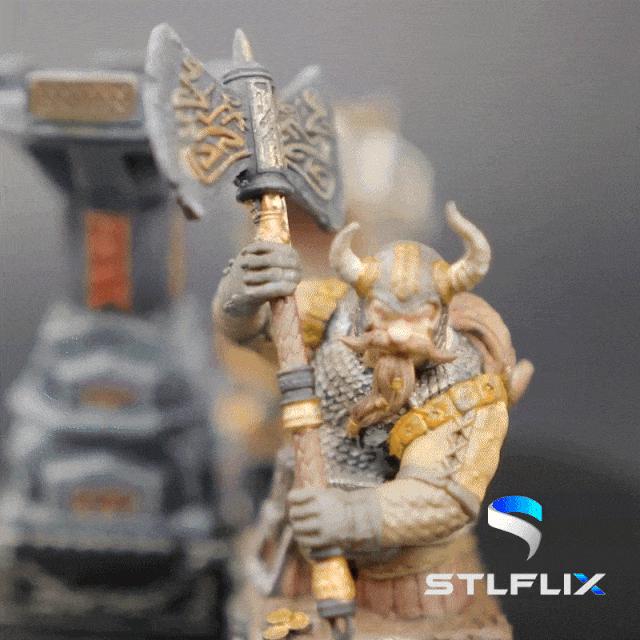 Solid Resin Dwarven Half Chess Set (16 pieces )