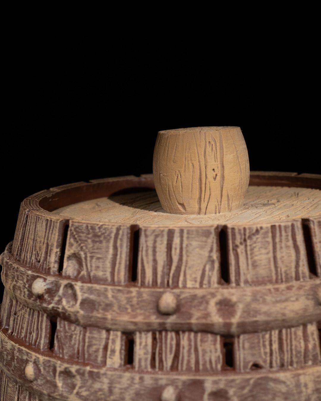 Carved Barrel Wine Bag Dispenser
