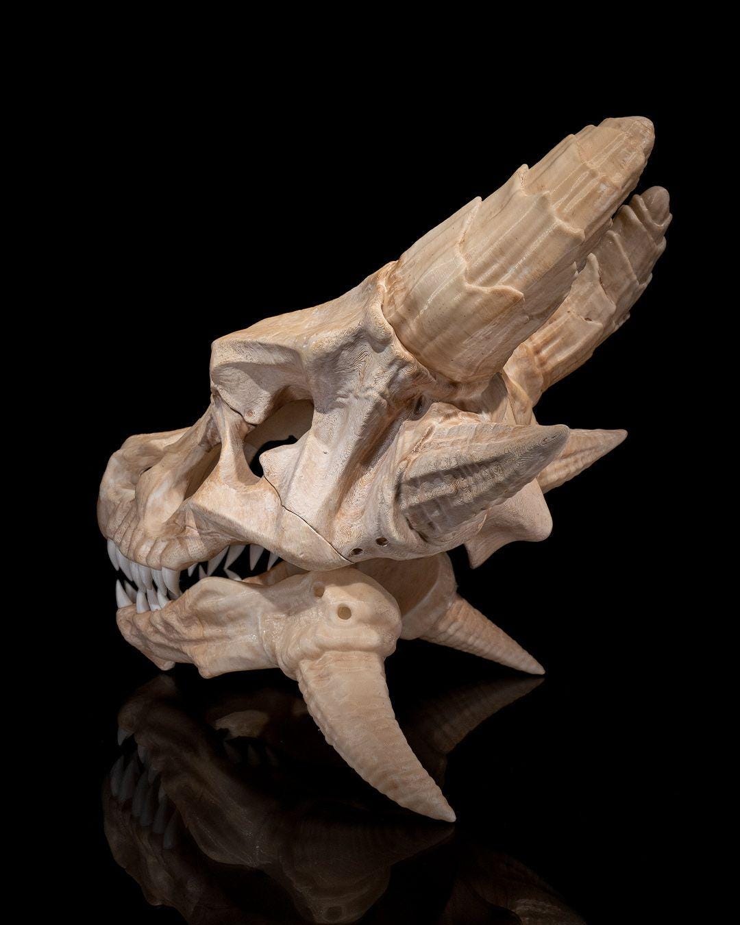 Epic Red Dragon Skull