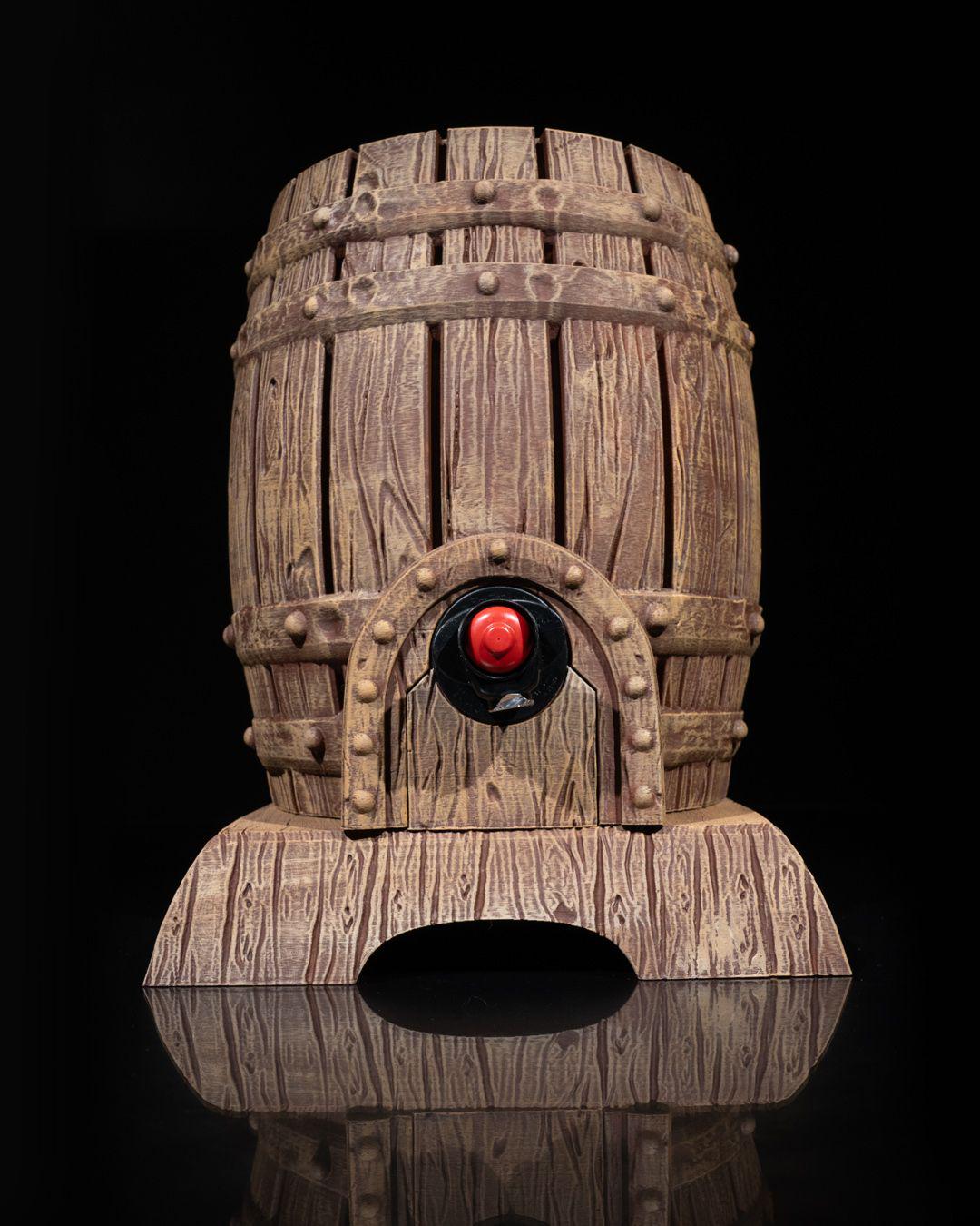 Carved Barrel Wine Bag Dispenser