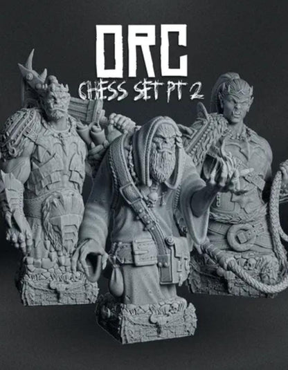 Solid Resin Orc Half Chess Set (16 pieces )