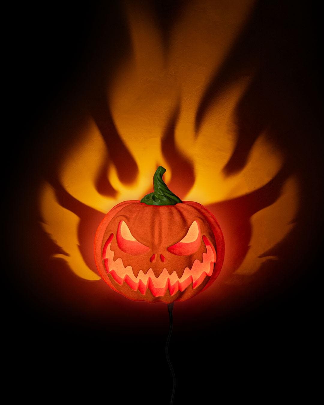 Flaming Pumpkin Wall Lamp