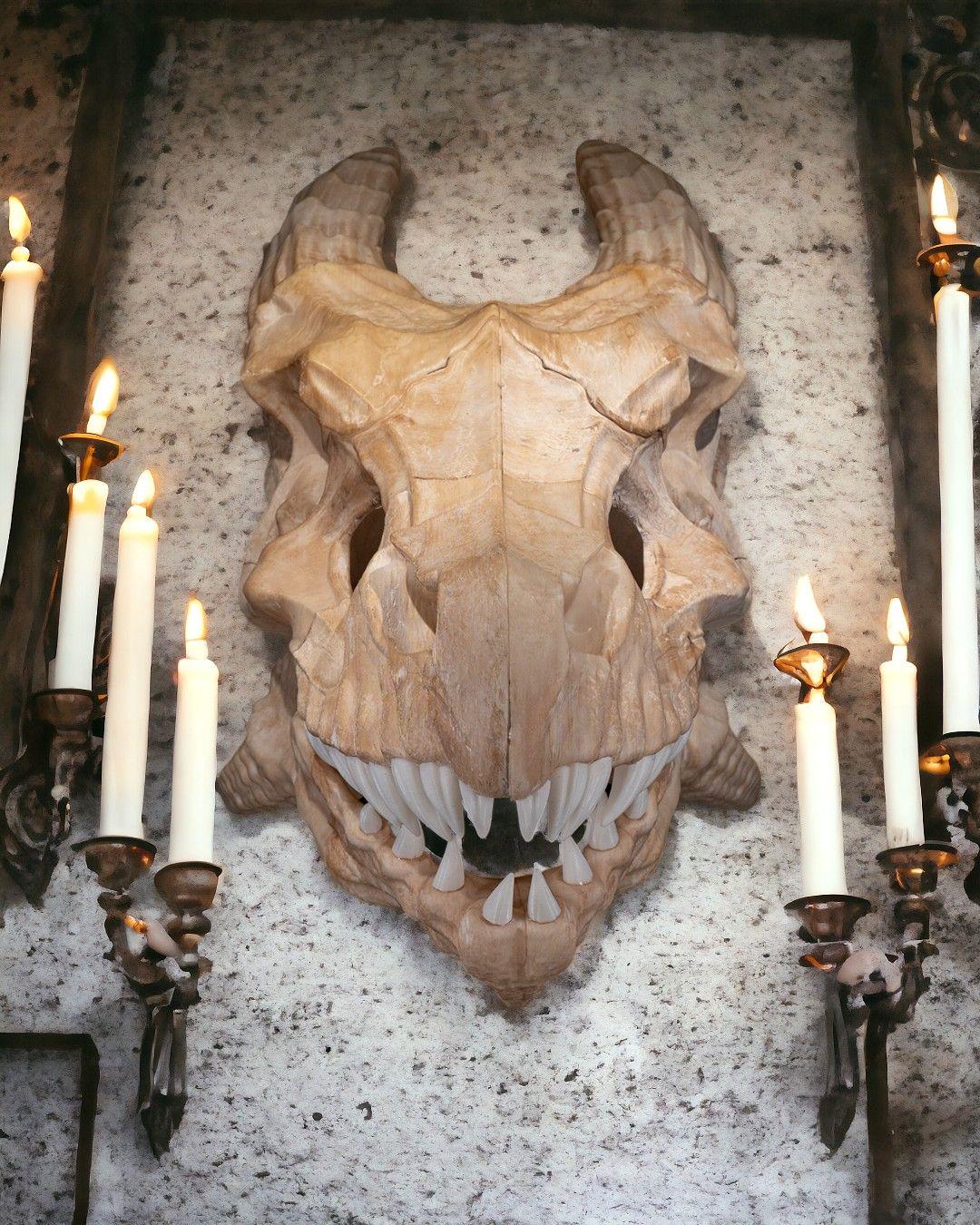 Epic Red Dragon Skull