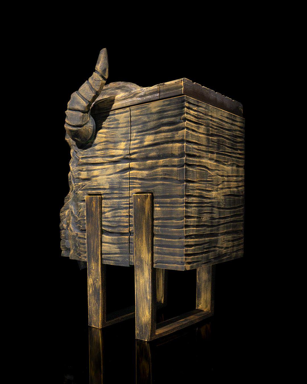 Viking Carved Wine Bag Dispenser