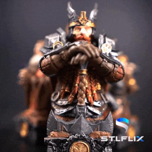 Solid Resin Dwarven Half Chess Set (16 pieces )