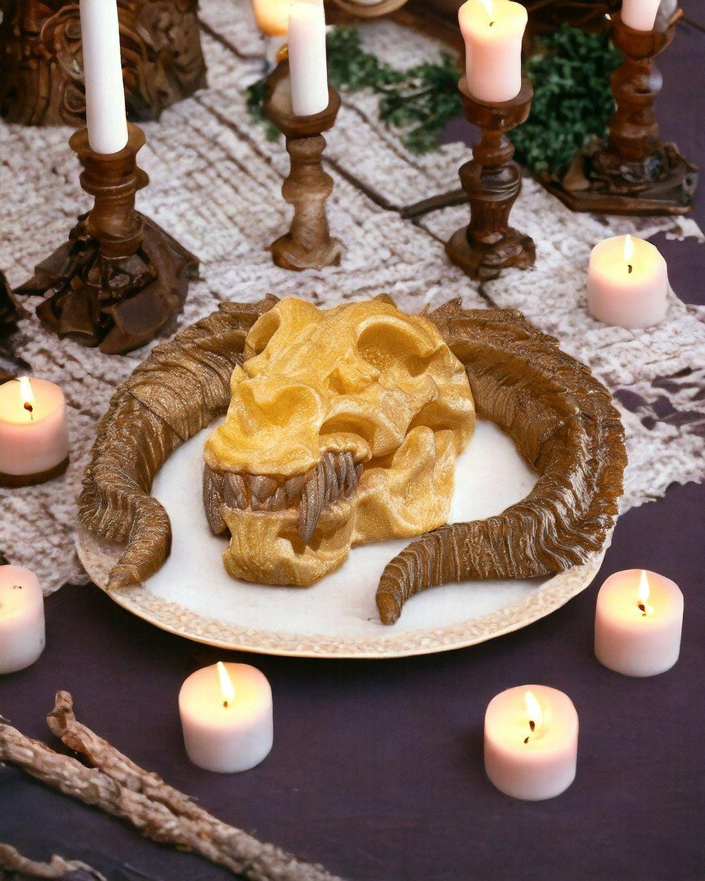 Gold Dragon Skull