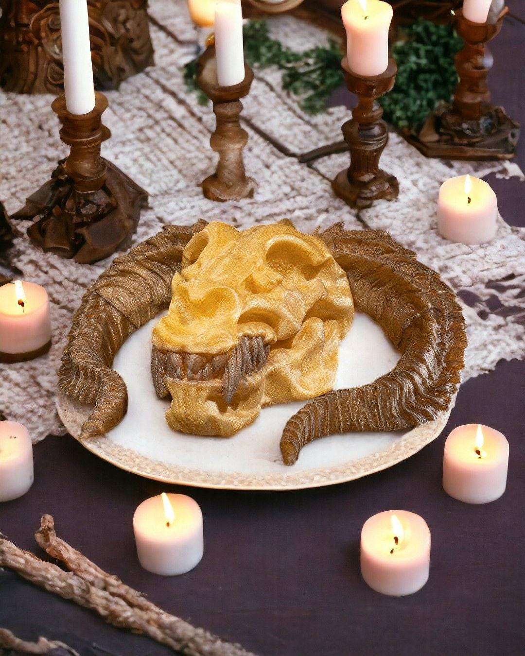 Gold Dragon Skull