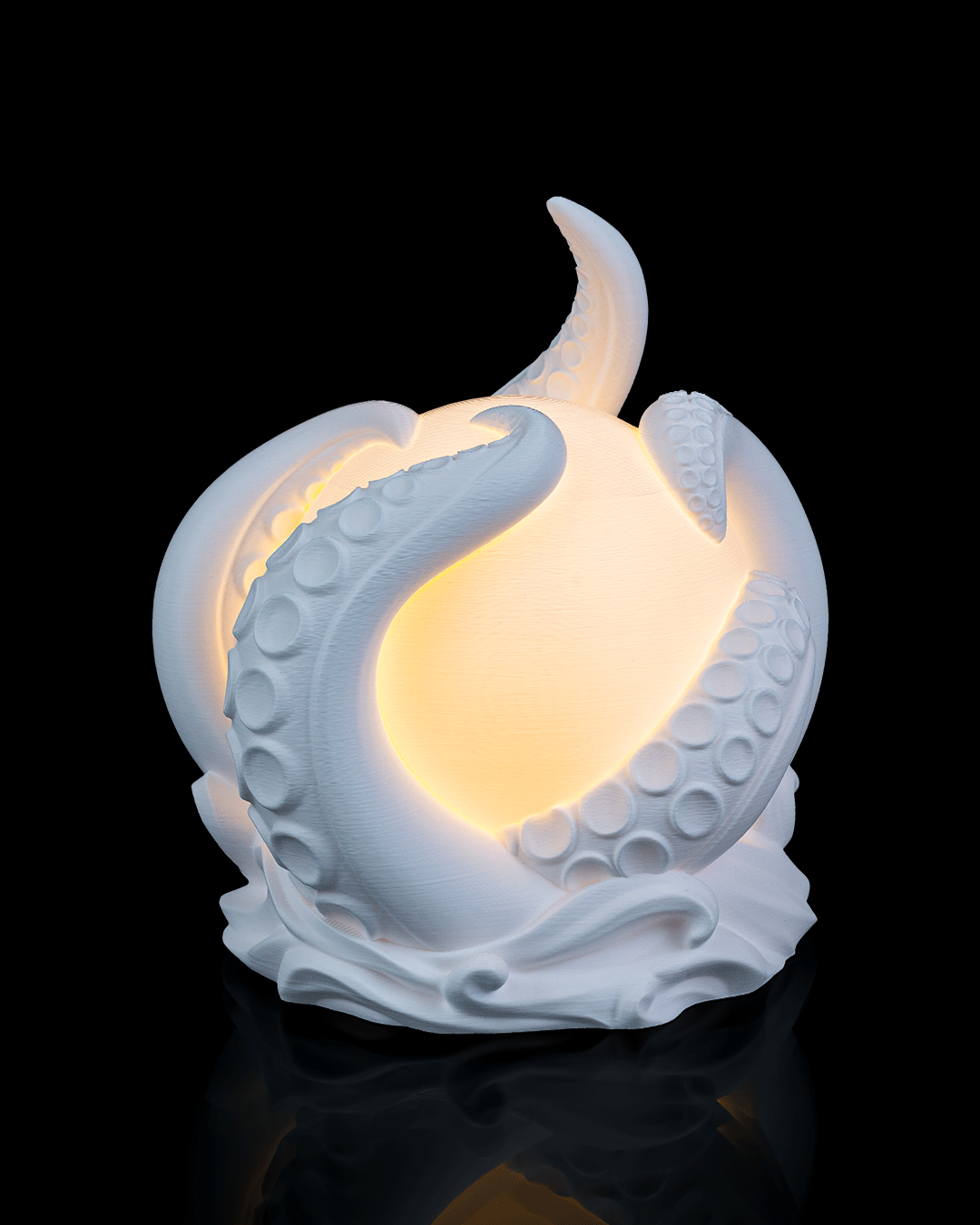 3D Printed Abyss Sphere - Table Lamp - Printed in PLA Plastic - RGB Color Changing Lighting - Remote control