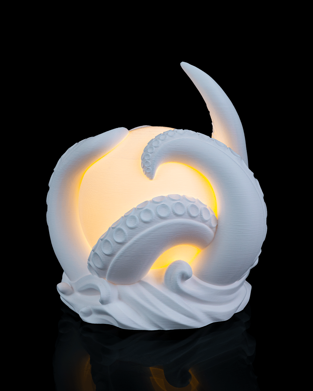 3D Printed Abyss Sphere - Table Lamp - Printed in PLA Plastic - RGB Color Changing Lighting - Remote control