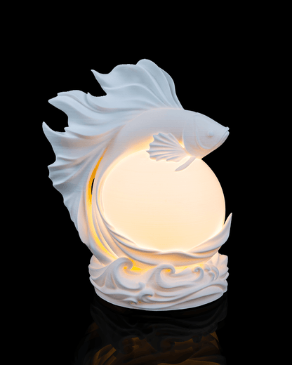 3D Printed Betta Sphere - Table Lamp - Printed in PLA Plastic - RGB Color Changing Lighting - Remote control