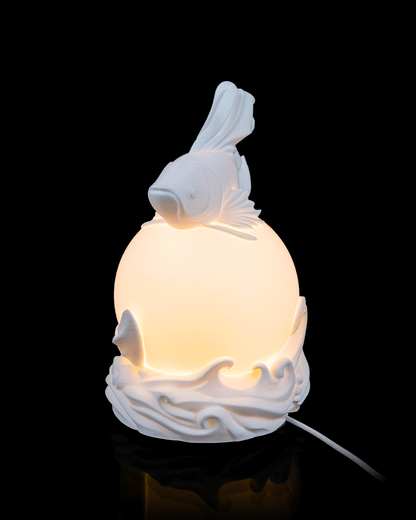 3D Printed Betta Sphere - Table Lamp - Printed in PLA Plastic - RGB Color Changing Lighting - Remote control