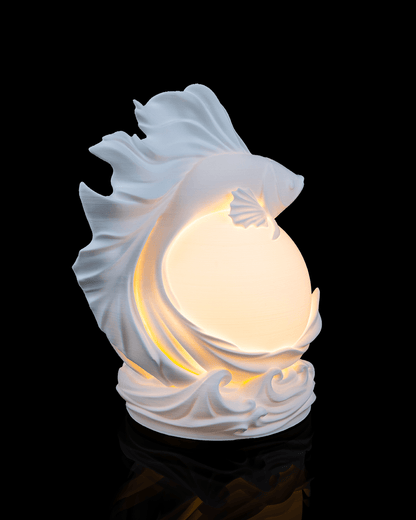 3D Printed Betta Sphere - Table Lamp - Printed in PLA Plastic - RGB Color Changing Lighting - Remote control