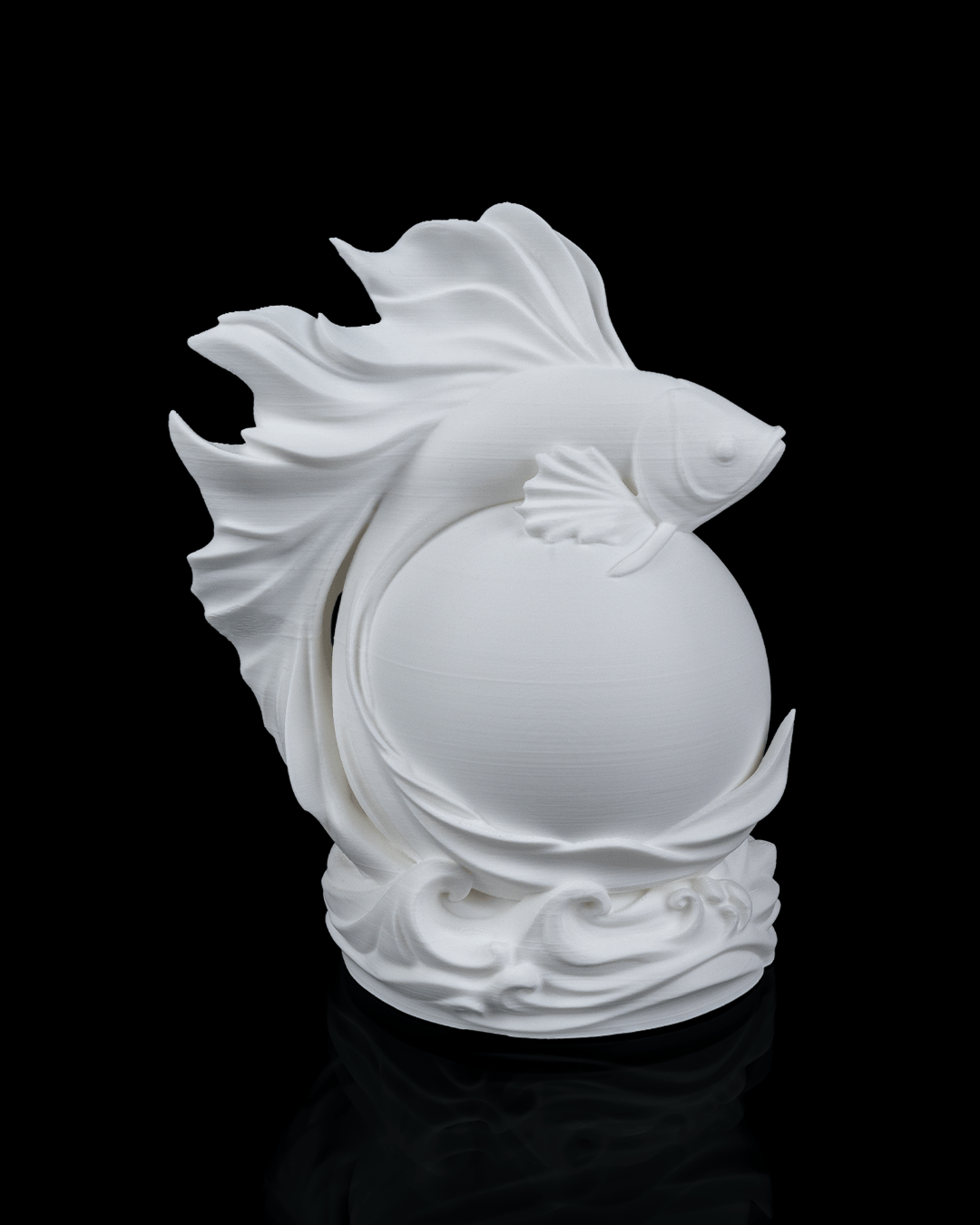 3D Printed Betta Sphere - Table Lamp - Printed in PLA Plastic - RGB Color Changing Lighting - Remote control