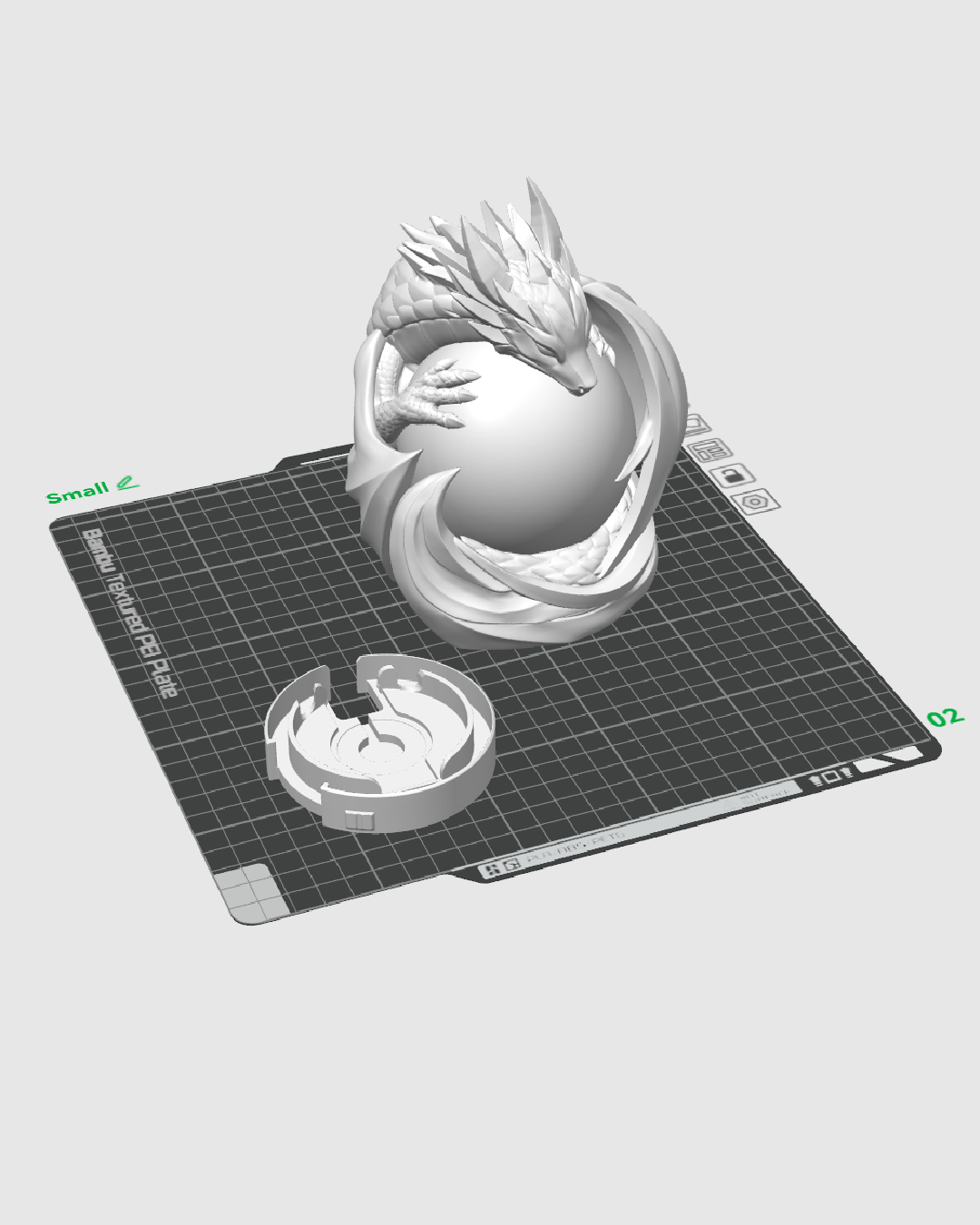 3D Printed Dragon Sphere - Table Lamp - Printed in PLA Plastic - RGB Color Changing Lighting - Remote control