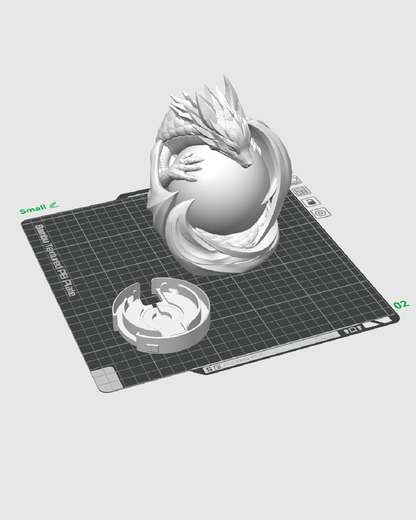 3D Printed Dragon Sphere - Table Lamp - Printed in PLA Plastic - RGB Color Changing Lighting - Remote control