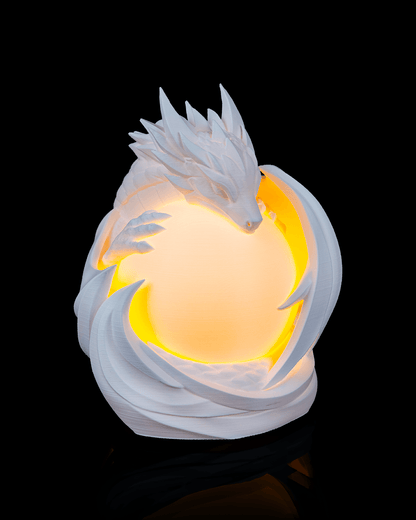 3D Printed Dragon Sphere - Table Lamp - Printed in PLA Plastic - RGB Color Changing Lighting - Remote control