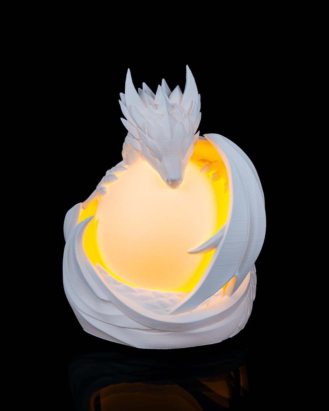 3D Printed Dragon Sphere - Table Lamp - Printed in PLA Plastic - RGB Color Changing Lighting - Remote control