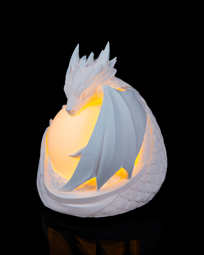 3D Printed Dragon Sphere - Table Lamp - Printed in PLA Plastic - RGB Color Changing Lighting - Remote control