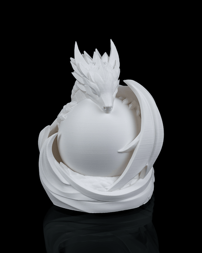 3D Printed Dragon Sphere - Table Lamp - Printed in PLA Plastic - RGB Color Changing Lighting - Remote control