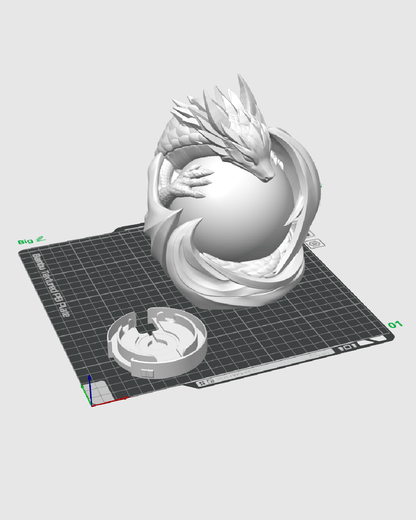 3D Printed Dragon Sphere - Table Lamp - Printed in PLA Plastic - RGB Color Changing Lighting - Remote control