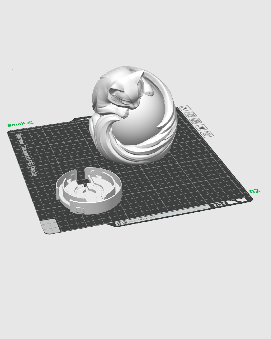 3D Printed Feline Sphere - Table Lamp - Printed in PLA Plastic - RGB Color Changing Lighting - Remote control