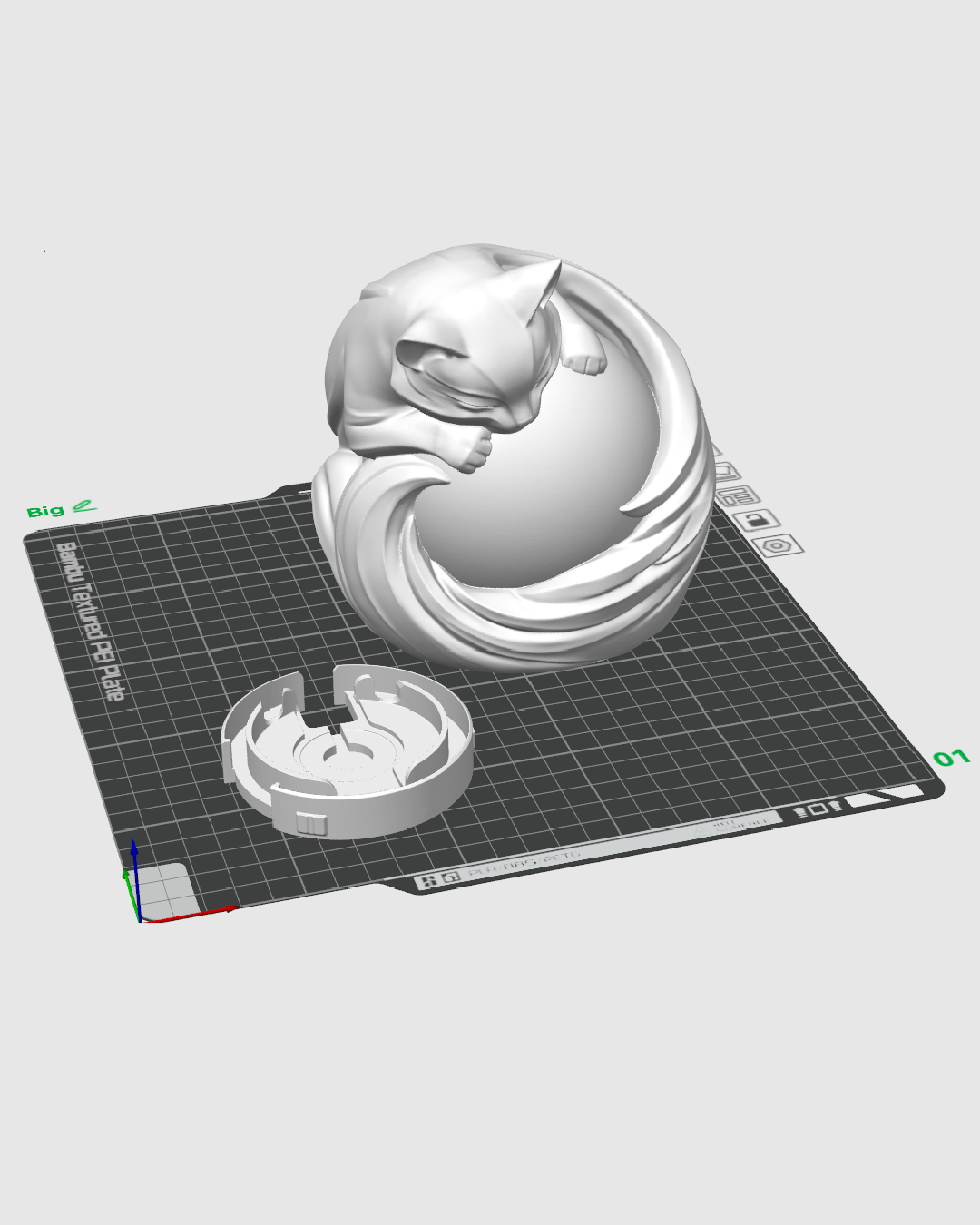 3D Printed Feline Sphere - Table Lamp - Printed in PLA Plastic - RGB Color Changing Lighting - Remote control
