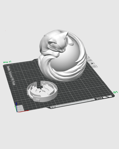 3D Printed Feline Sphere - Table Lamp - Printed in PLA Plastic - RGB Color Changing Lighting - Remote control