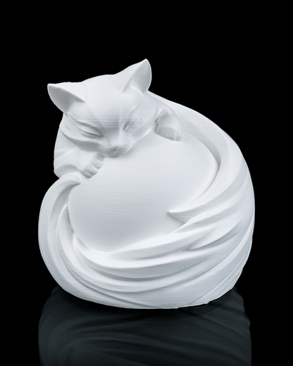 3D Printed Feline Sphere - Table Lamp - Printed in PLA Plastic - RGB Color Changing Lighting - Remote control